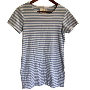 Sail to Sable Womens Blue White Striped Short Sleeve T-Shirt Dress Nautical STS